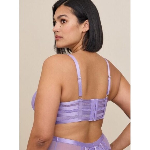 Torrid Curve Bralette Bra 1 Bougainvillea Straps And Lace Underwired Adjustable - Picture 2 of 11